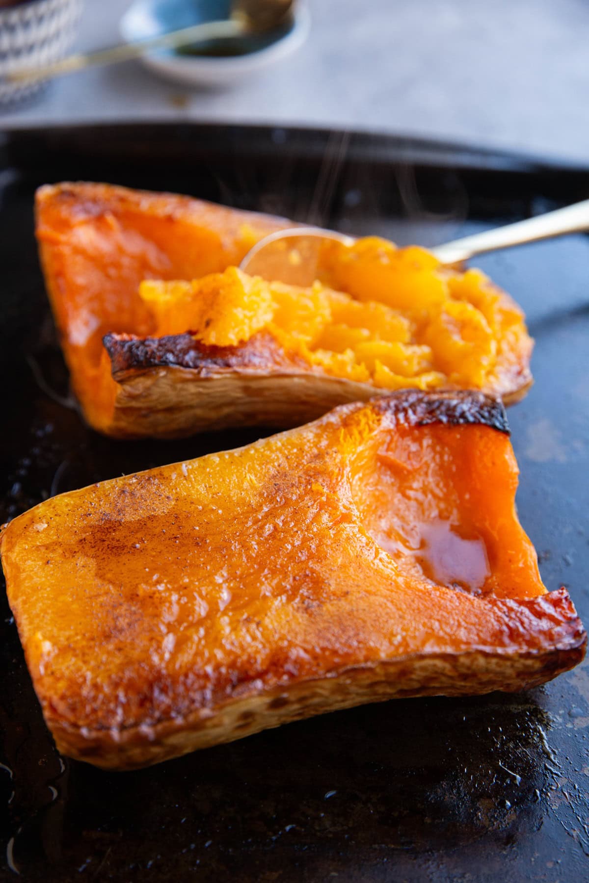 Maple Cinnamon Roasted Butternut Squash for Fall & Holidays